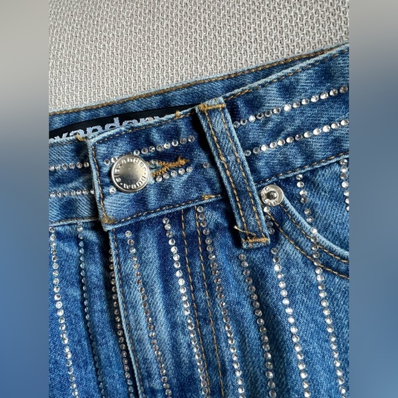 Alexander Wang crystal stripe skirt in denim - Picture 6 of 6